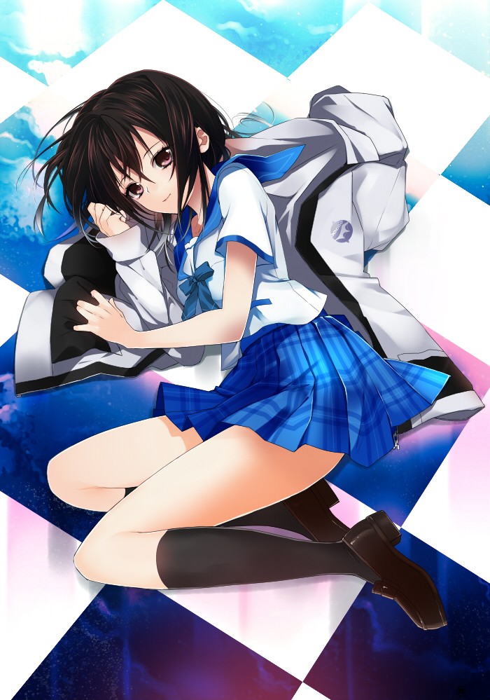 donmai 1530141 1girl black_hair black_legwear blush brown_eyes fetal_position hi.jpg